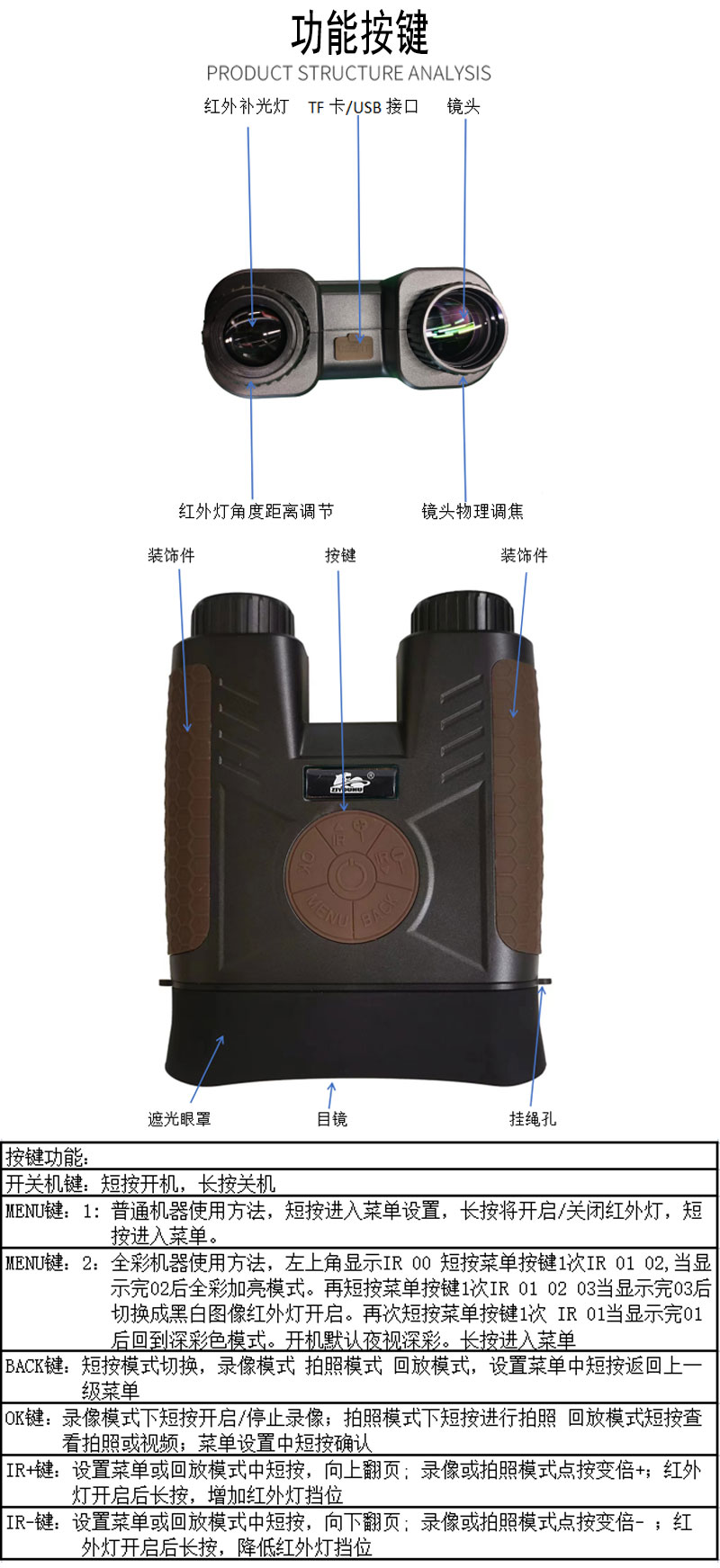 自由虎夜视仪NV-0811大屏红外高清数码昼夜两用夜视望远镜 pic 17