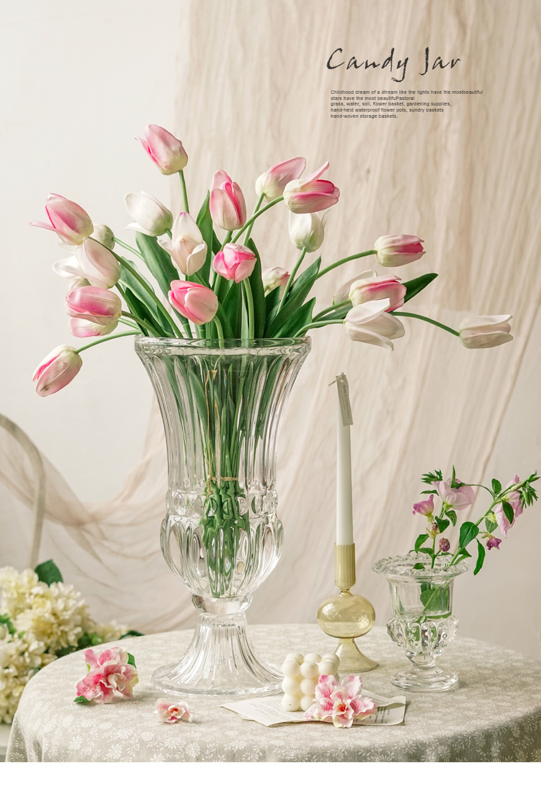 Yuxing Classic thickened transparent Glass Vase, European-style hydroponic flower home decoration, living room glass vase factory direct sales, wholesale and retail pic 6