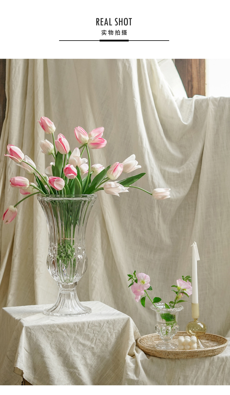 Yuxing Classic thickened transparent Glass Vase, European-style hydroponic flower home decoration, living room glass vase factory direct sales, wholesale and retail pic 8