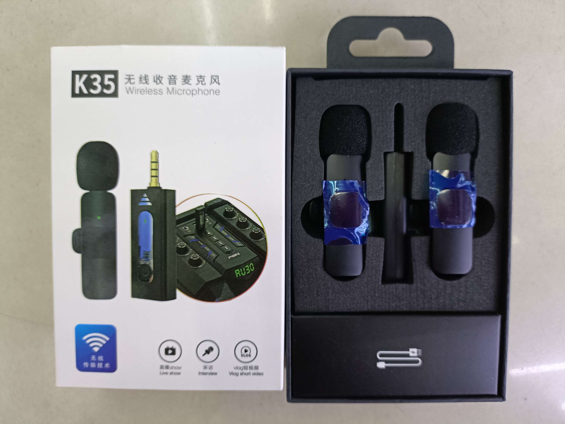 K35 Single label one tow one double label one tow two collar microphones Single microphone two microphones Application Scenario