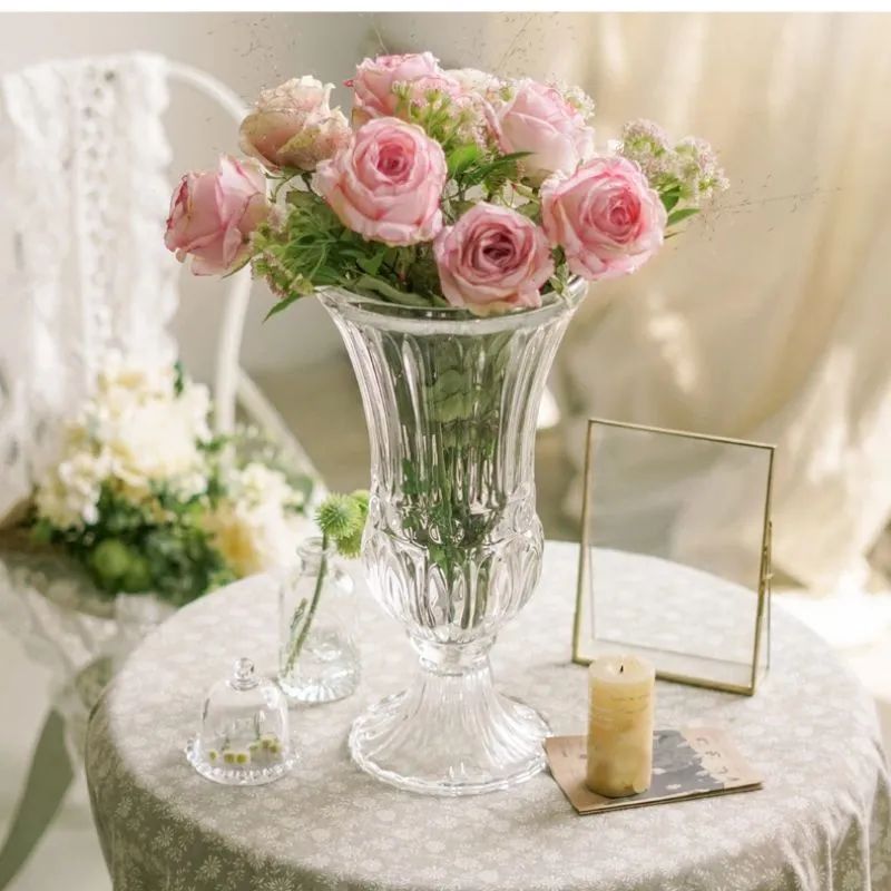Yuxing Classic thickened transparent Glass Vase, European-style hydroponic flower home decoration, living room glass vase factory direct sales, wholesale and retail pic 1