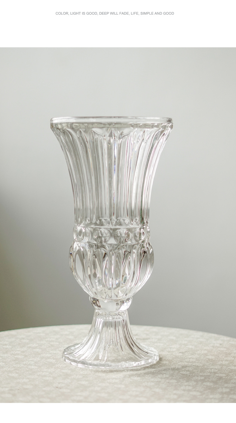 Yuxing Classic thickened transparent Glass Vase, European-style hydroponic flower home decoration, living room glass vase factory direct sales, wholesale and retail pic 7