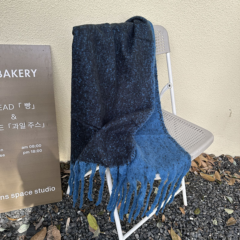 Factory Custom Autumn And Winter New Warm Korean Version Of Senior Sense Shawl Men And Women's All-In-One Retro Double-Sided Scarf Specification drawing