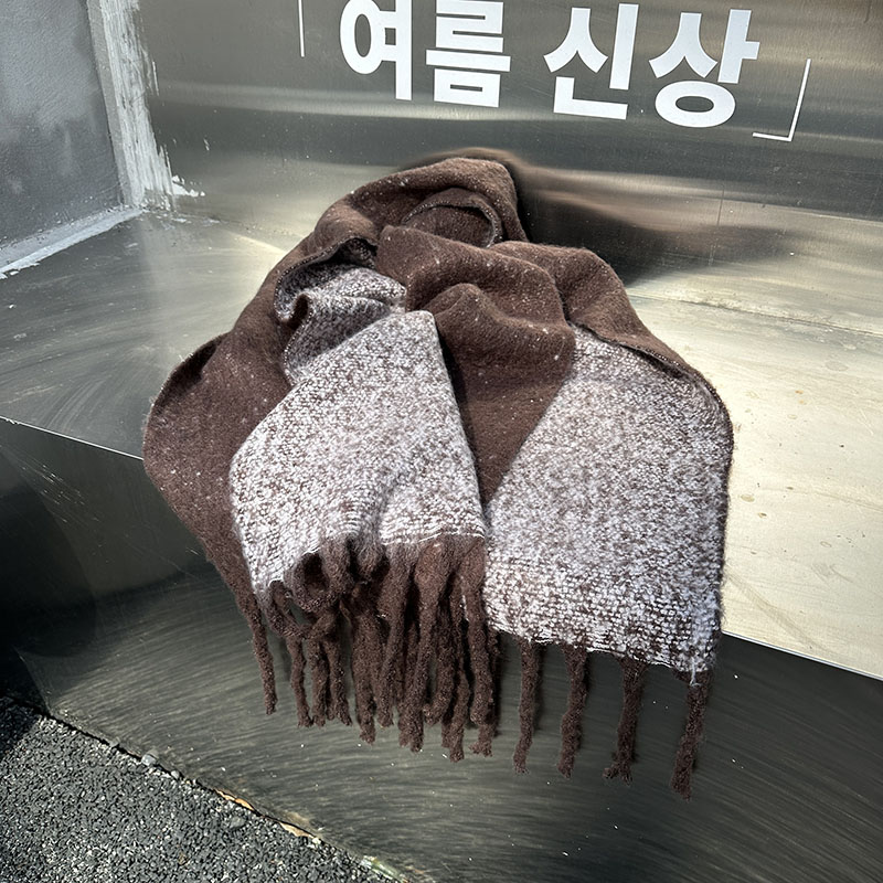 Factory Custom Autumn And Winter New Warm Korean Version Of Senior Sense Shawl Men And Women's All-In-One Retro Double-Sided Scarf