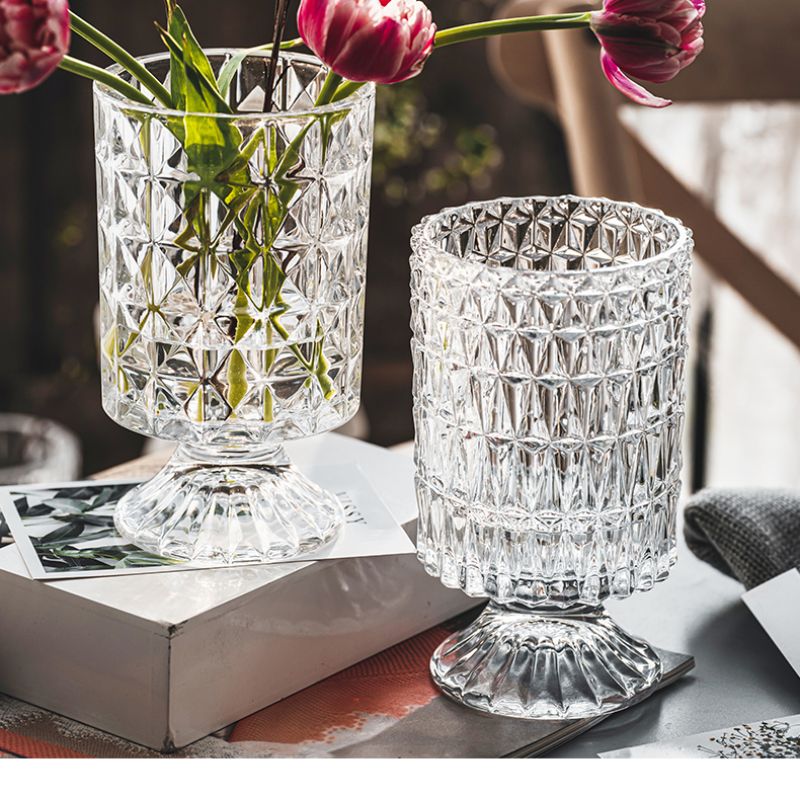 Yuxing 2023 New BT series Italian-style crystal glass Vase handicrafts for living room, office, hotel and home decoration vase ornaments, pen holder crystal glass vase Specification image