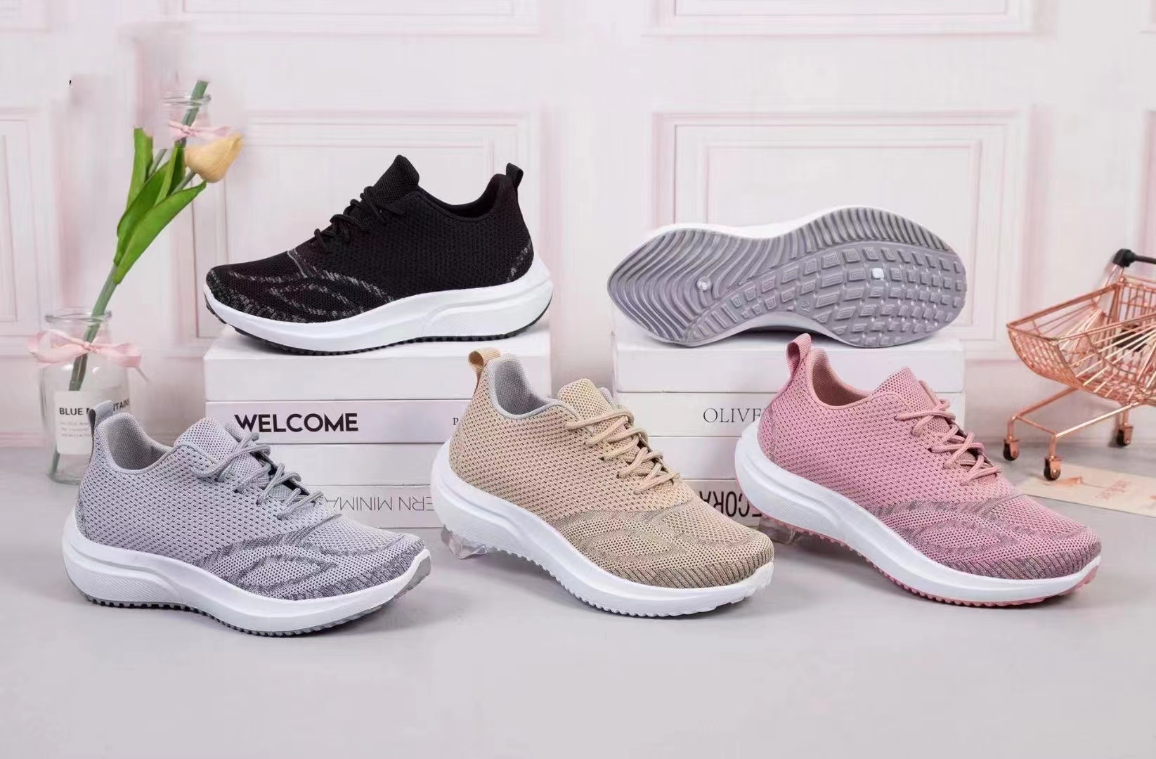 女子2023新款休闲运动鞋女时尚网面鞋飞织透气跑鞋详情11