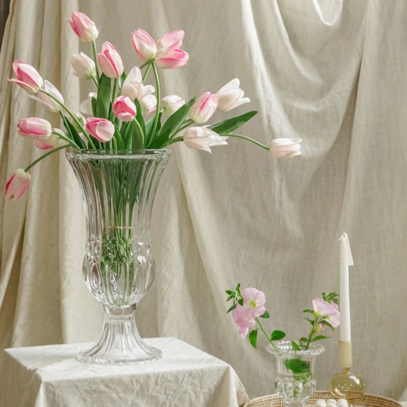 Yuxing Classic thickened transparent Glass Vase, European-style hydroponic flower home decoration, living room glass vase factory direct sales, wholesale and retail Specification image