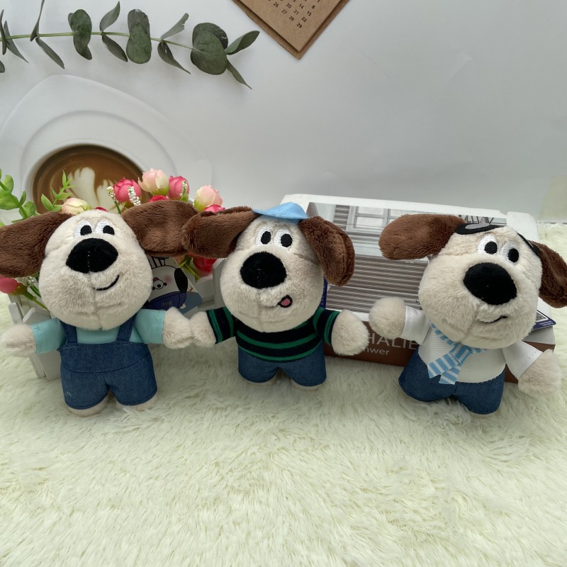 Dog plush keychain Cute dress dog Pilot dog baseball cap dog doll pendant