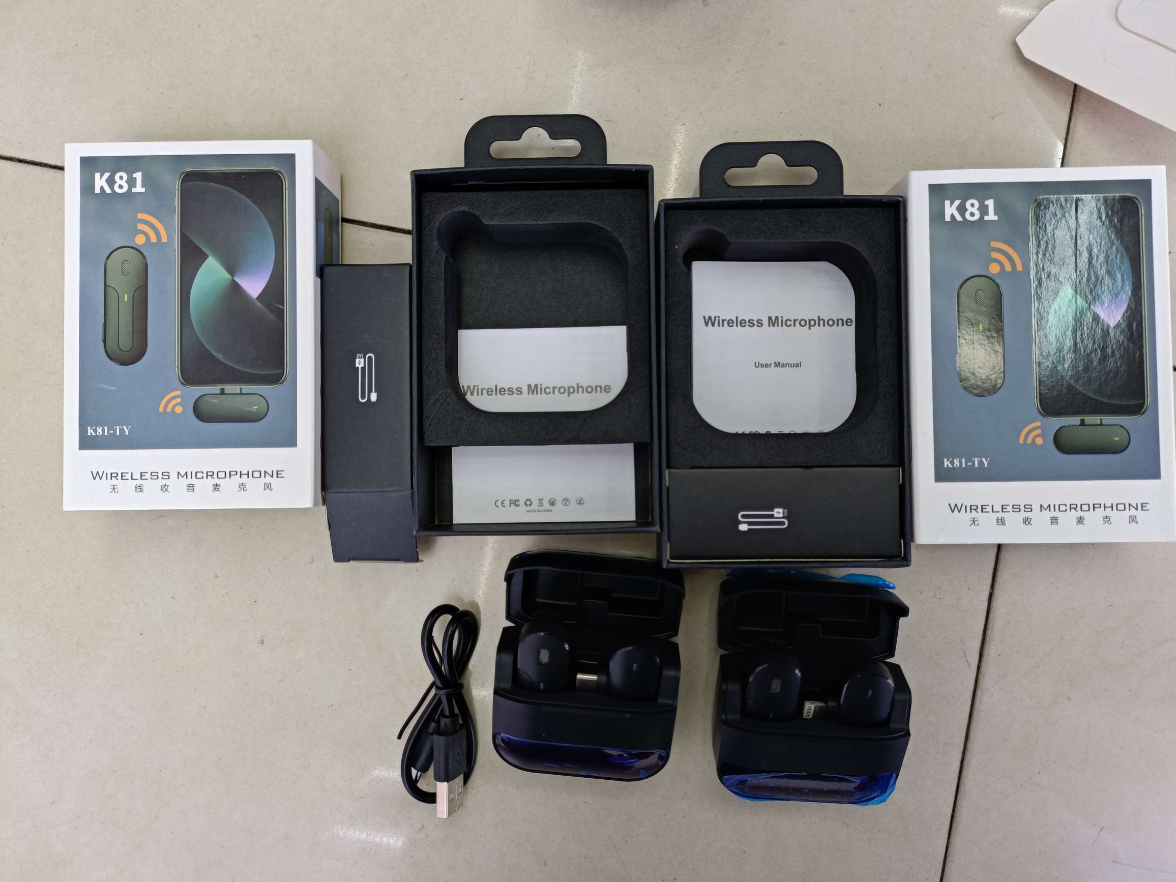 K81 One tow one cabin collar microphone cockpit rechargeable
Apple interface /Type-C interface details Picture