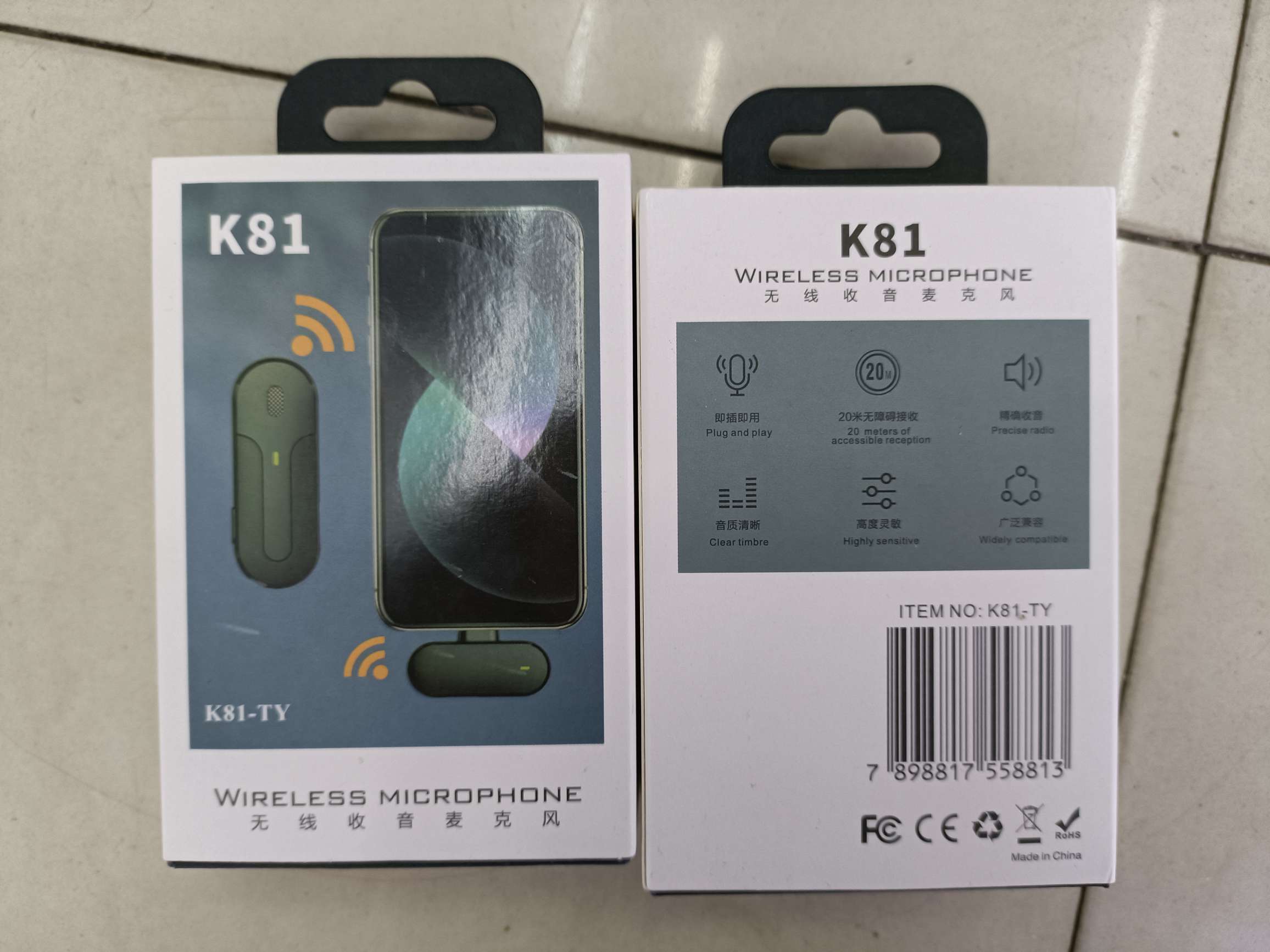K81 One tow one cabin collar microphone cockpit rechargeable
Apple interface /Type-C interface full figure
