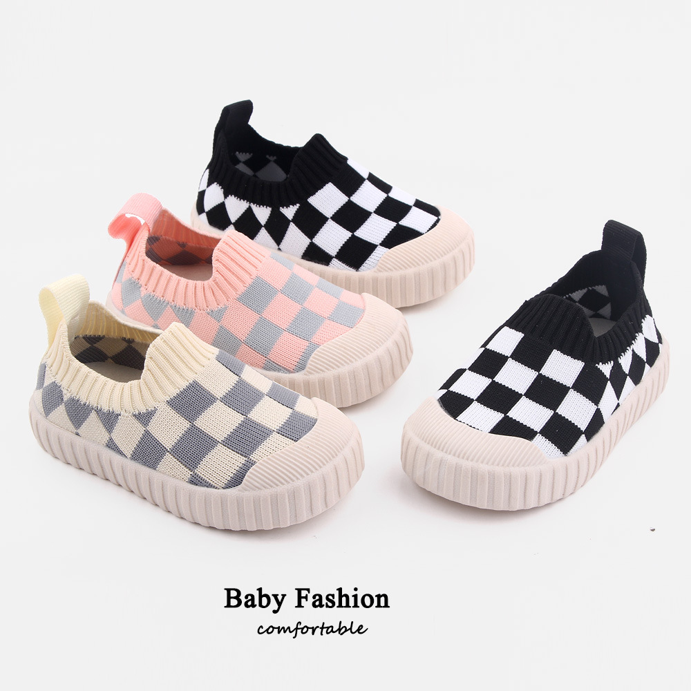 Checkerboard small children's shoes soft sole toddler shoes casual baby shoes