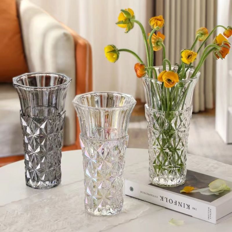 2023 New Yuxing GW thickened transparent glass vase, European-style hydroponic flower, home, office and hotel decoration, living room glass vase, factory direct sales and wholesale details Picture