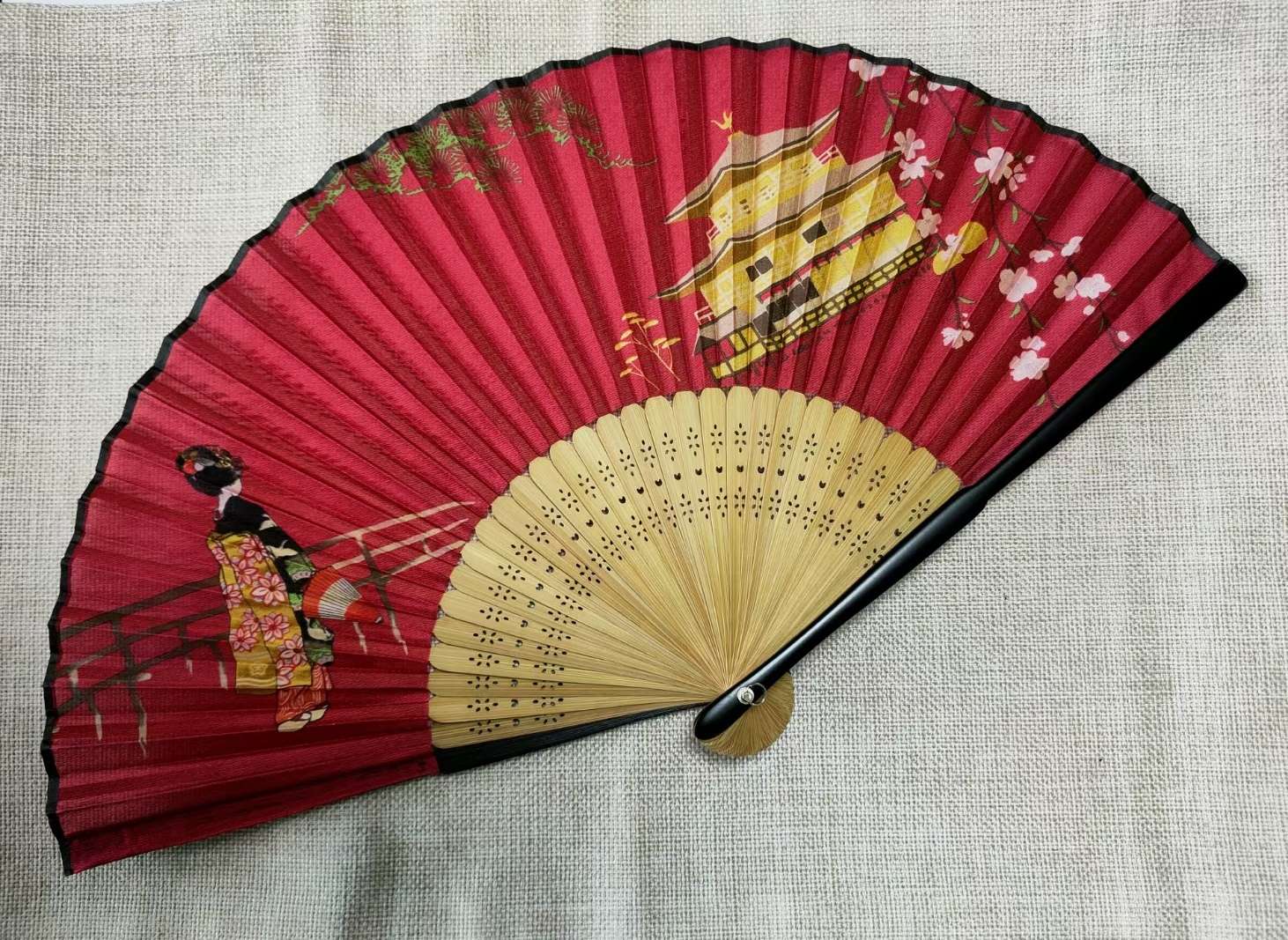 Ladies Matte Lacquer Silk Folding Fan Chinese Style Folding Fan Japanese Folding Fan Summer Hanfu Cheongsam And Wind Gift Dance Fan undefined