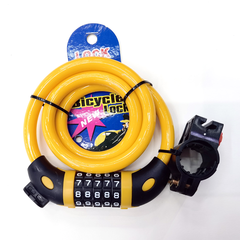 662C five-part combination lock 12*1200mm bicycle five-part combination lock cable lock Portable bicycle ring lock battery car anti-theft lock