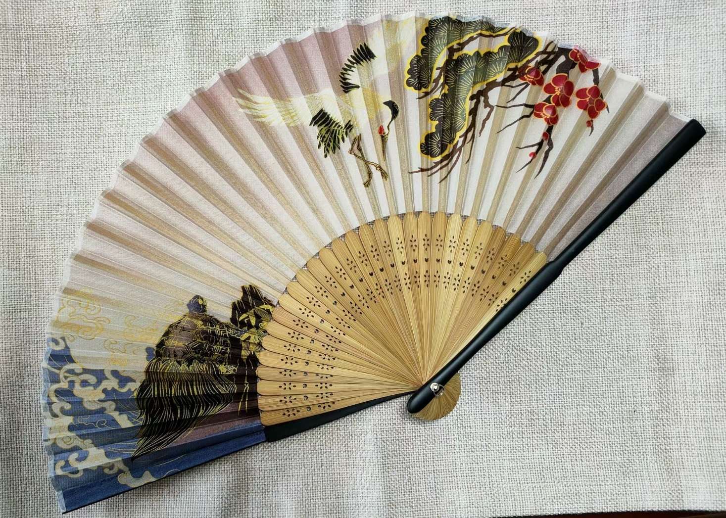 Ladies Matte Lacquer Silk Folding Fan Chinese Style Folding Fan Japanese Folding Fan Summer Hanfu Cheongsam And Wind Gift Dance Fan undefined