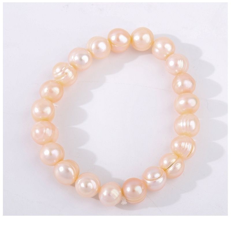 Authentic Natural Pearl Bracelet 7-8M Near Round White Freshwater Pearl Simple Gift For Mother Girlfriend Valentine's Day Jewelry Wholesale Real Pearls details Picture