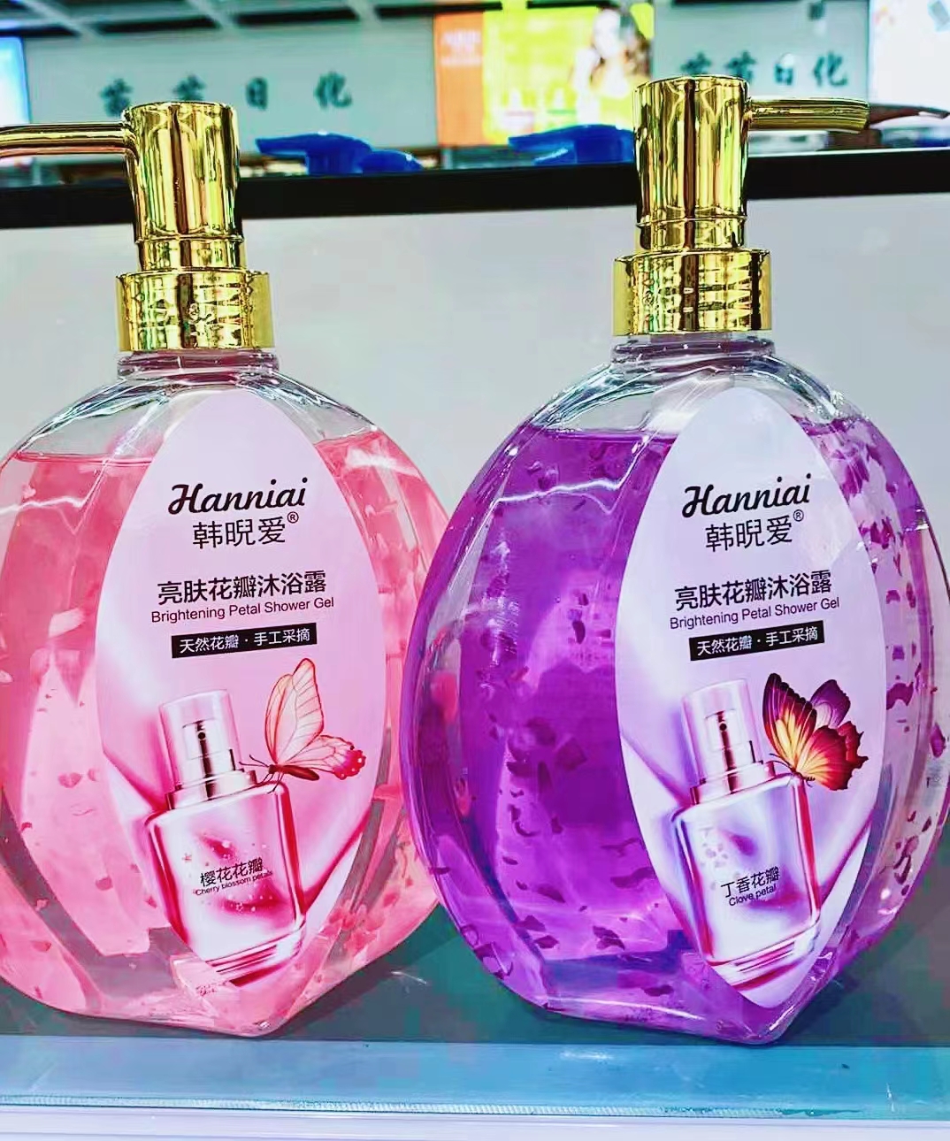 韩睨爱亮肤花瓣沐浴露800ML一件24瓶