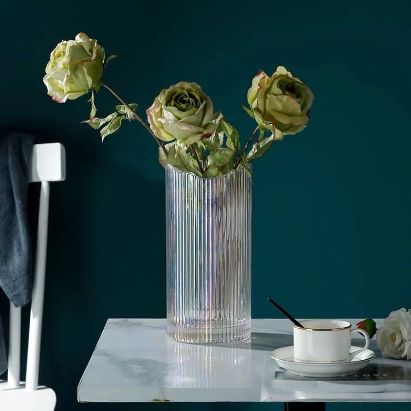 2023 New style Yuxing thickened transparent glass vase, European-style hydroponic flower home, office and hotel decoration, living room glass vase factory direct sales and wholesale Specification image