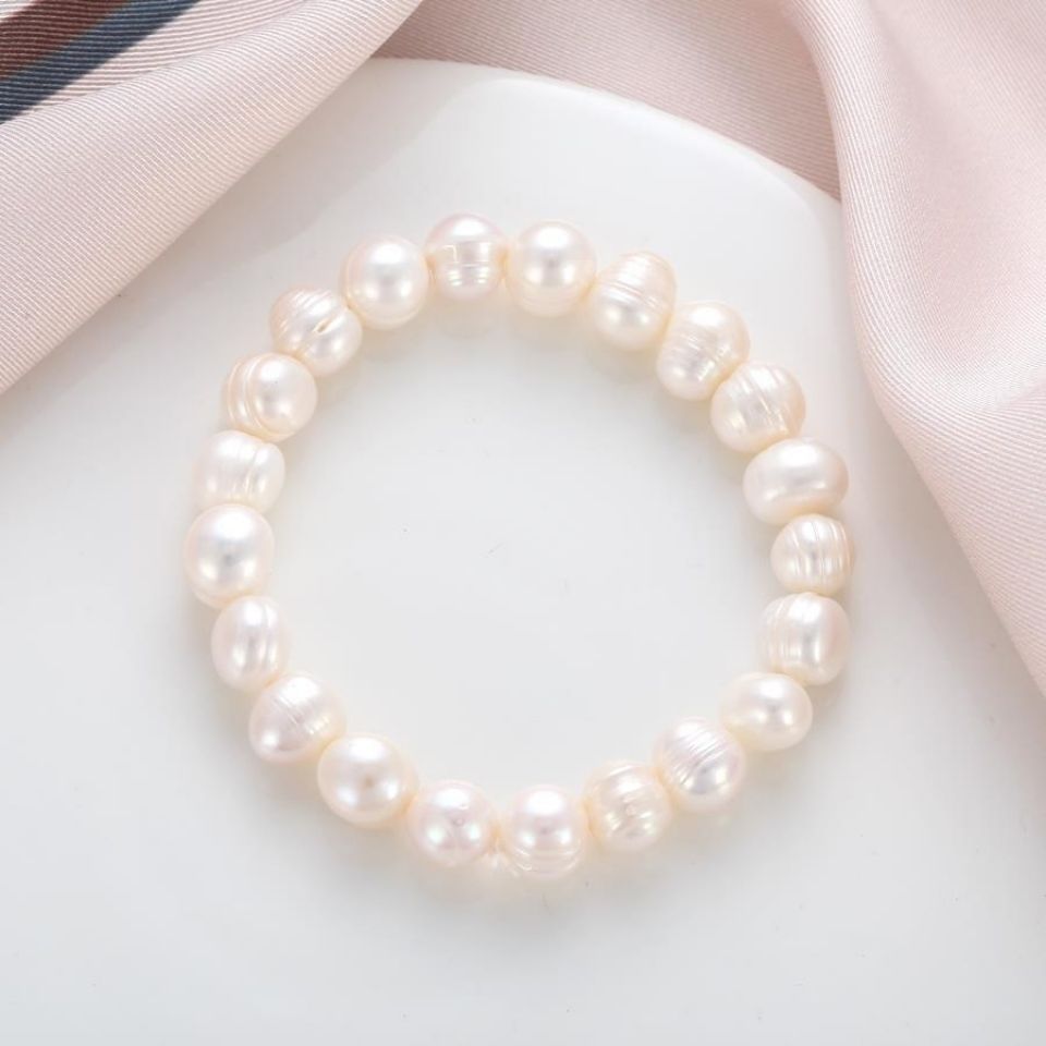 Authentic Natural Pearl Bracelet 7-8M Near Round White Freshwater Pearl Simple Gift For Mother Girlfriend Valentine's Day Jewelry Wholesale Real Pearls
