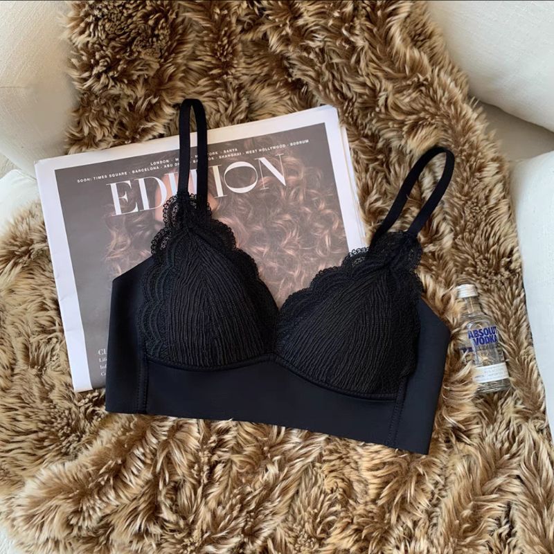 Dreamy red and pink summer French lace style bra, Modal seamless, beautiful back, large chest and petite lingerie pic 8