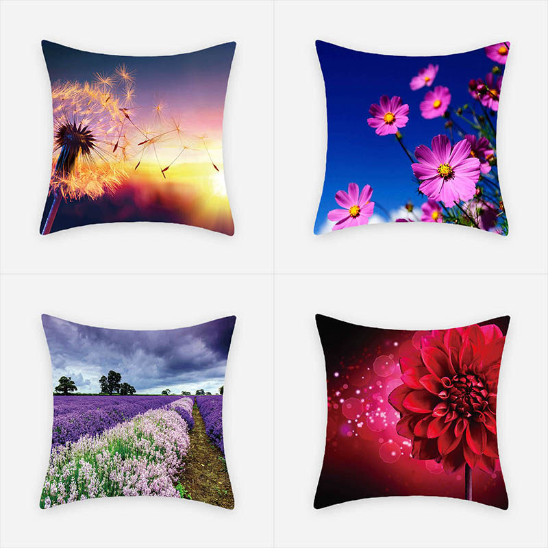 Cross border home light color flower home decoration embrace pillowcase to figure home car sofa cushion cover thumbnail