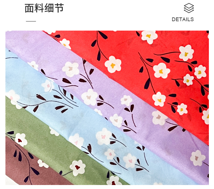 Retro floral print polyester plain printed fabric for shirts, accessories, bags, shoes, hats, toys, clothing and chemical fiber fabrics pic 4