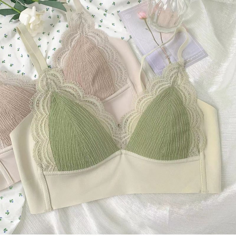 Dreamy red and pink summer French lace style bra, Modal seamless, beautiful back, large chest and petite lingerie