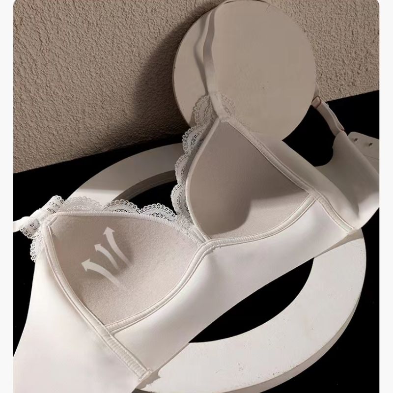 Dreamy red and pink summer French lace style bra, Modal seamless, beautiful back, large chest and petite lingerie pic 2