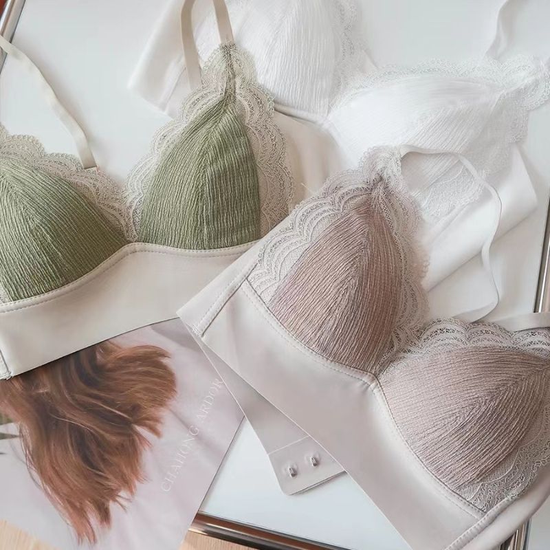 Dreamy red and pink summer French lace style bra, Modal seamless, beautiful back, large chest and petite lingerie pic 3