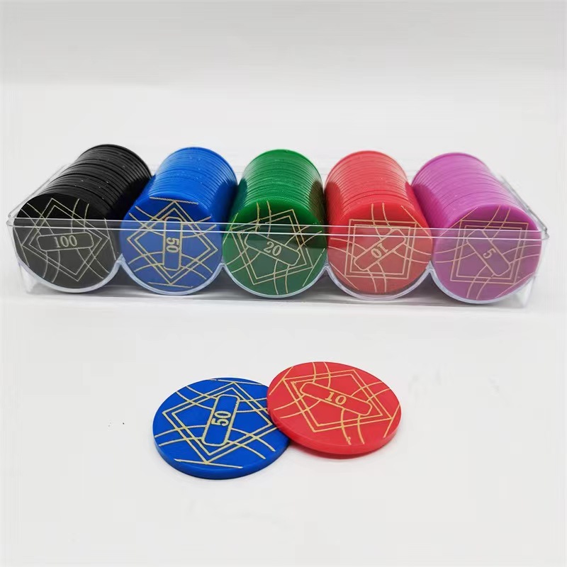 Chip 6g 3D hot gold ABS100 pieces of gold cloth Texan token chip chess room solid color universal