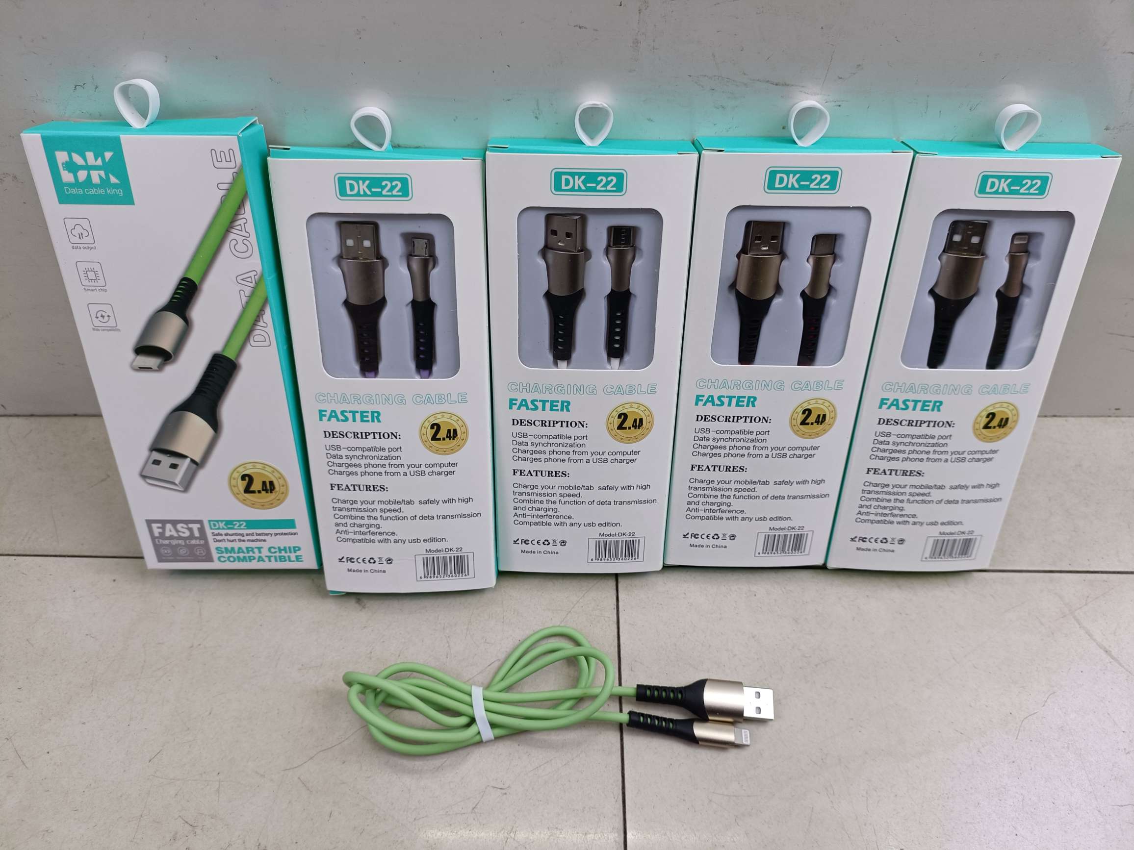 Macaron zinc alloy data cable Mobile phone data cable full figure