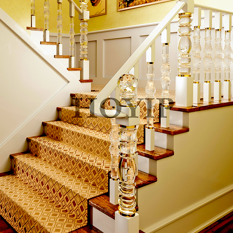 Acrylic stair handrail Stainless Steel Post Transparent Crystal guardrail fence starting post General post small post wholesale thumbnail