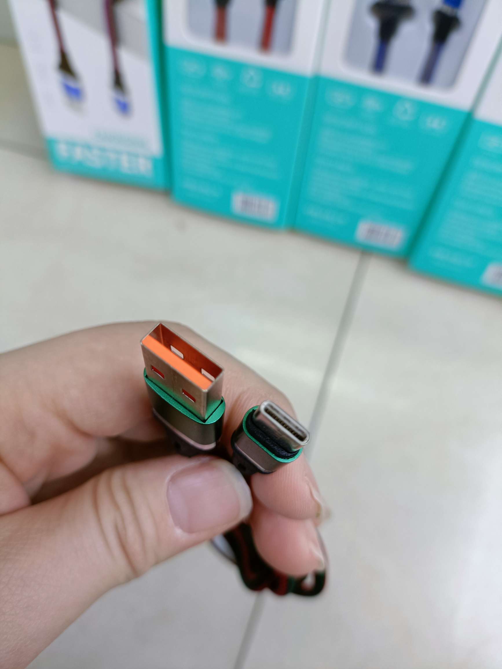 Two-color indirect aluminum alloy data cable mobile phone data cable Application Scenario