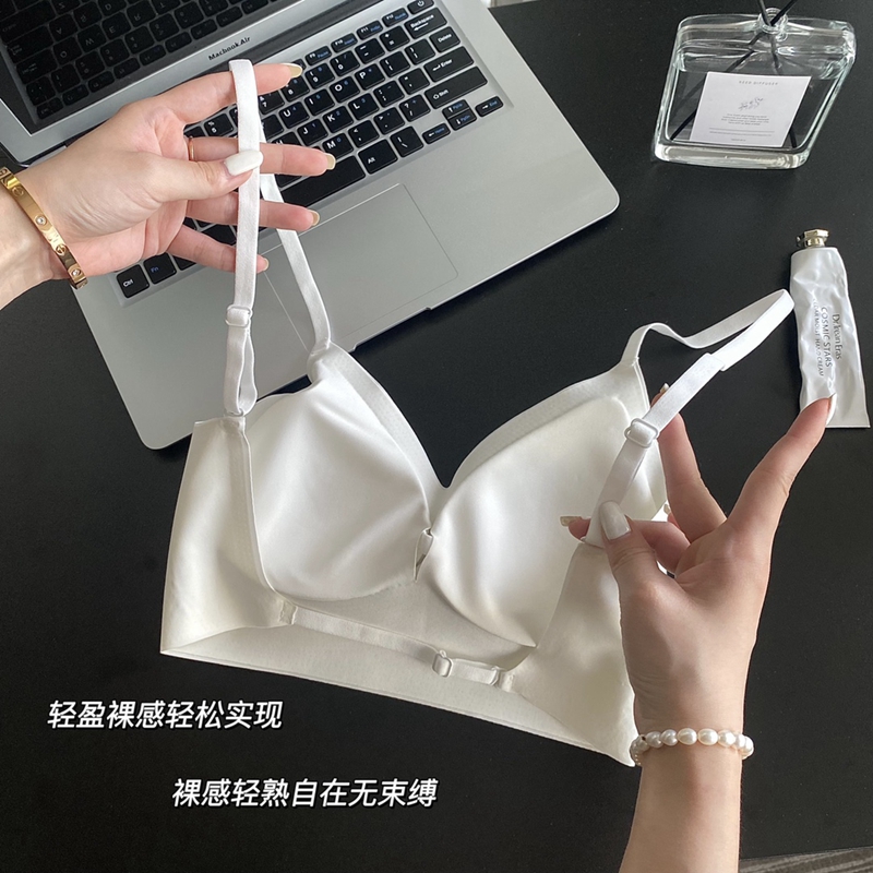 梦幻红粉无痕美背内衣大U型薄款大胸显小少女文胸露背甜美爆款详情7