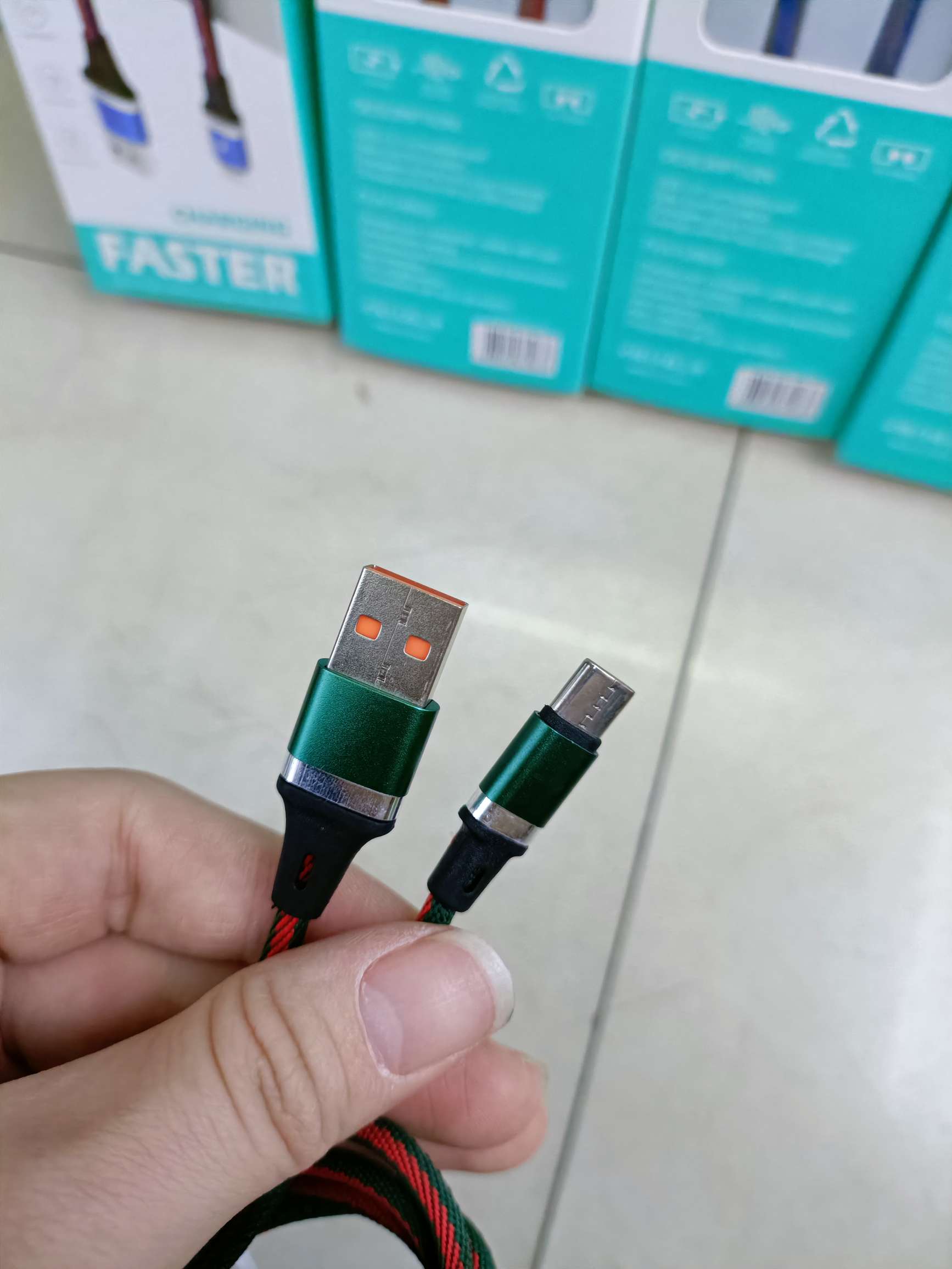 Two-color indirect aluminum alloy data cable mobile phone data cable details Picture