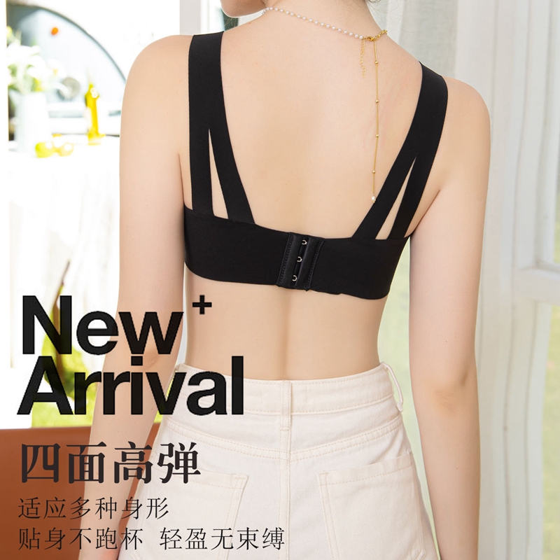 Dreamy red and pink thin seamless lingerie, gathering to show the size of the bust, flat bust, special for tuck in the breast, upper support, no underwire bra pic 5