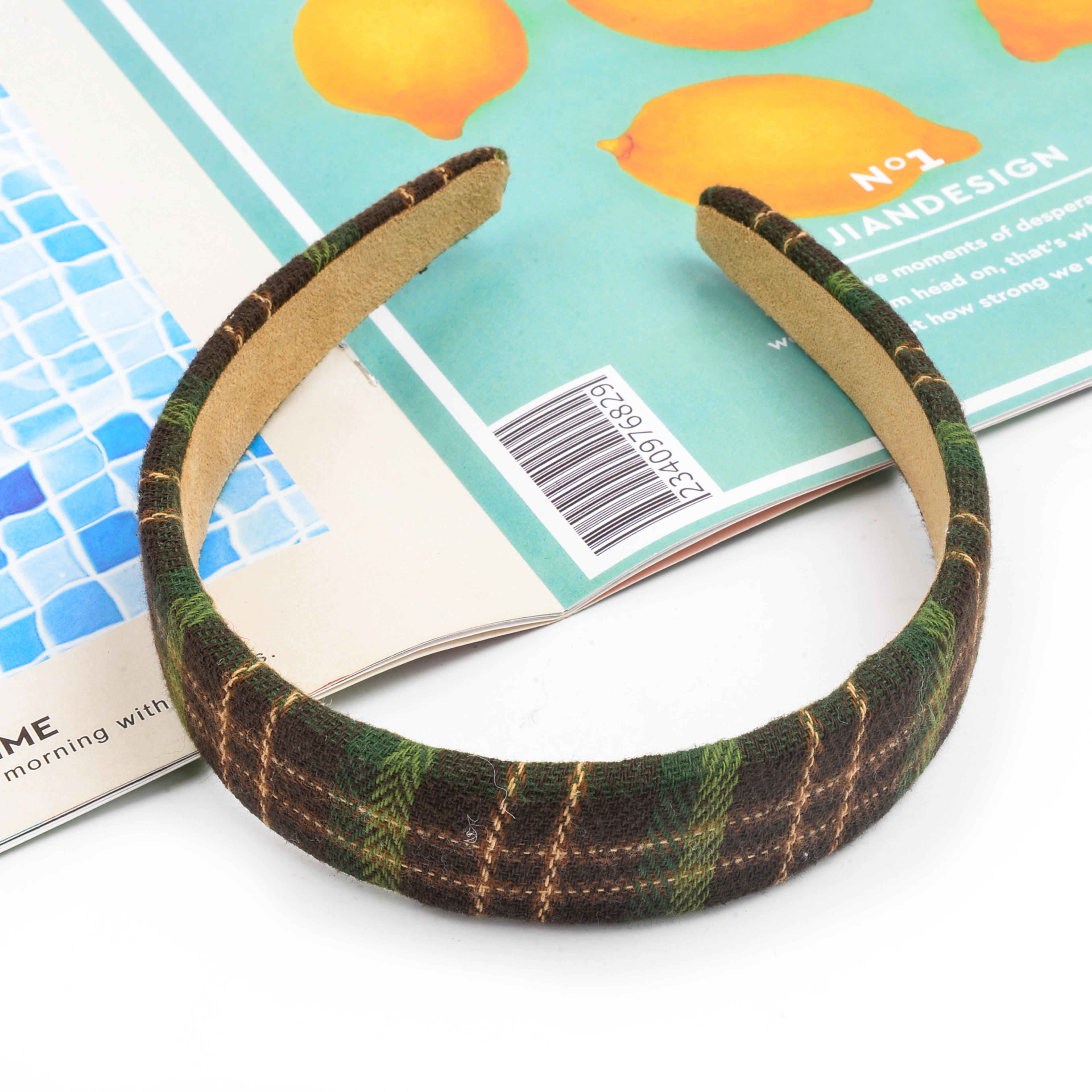 Retro BM style girl checkered hair band, simple and versatile, school headband, hair clip for going out, Japanese and Korean hair accessories pic 10