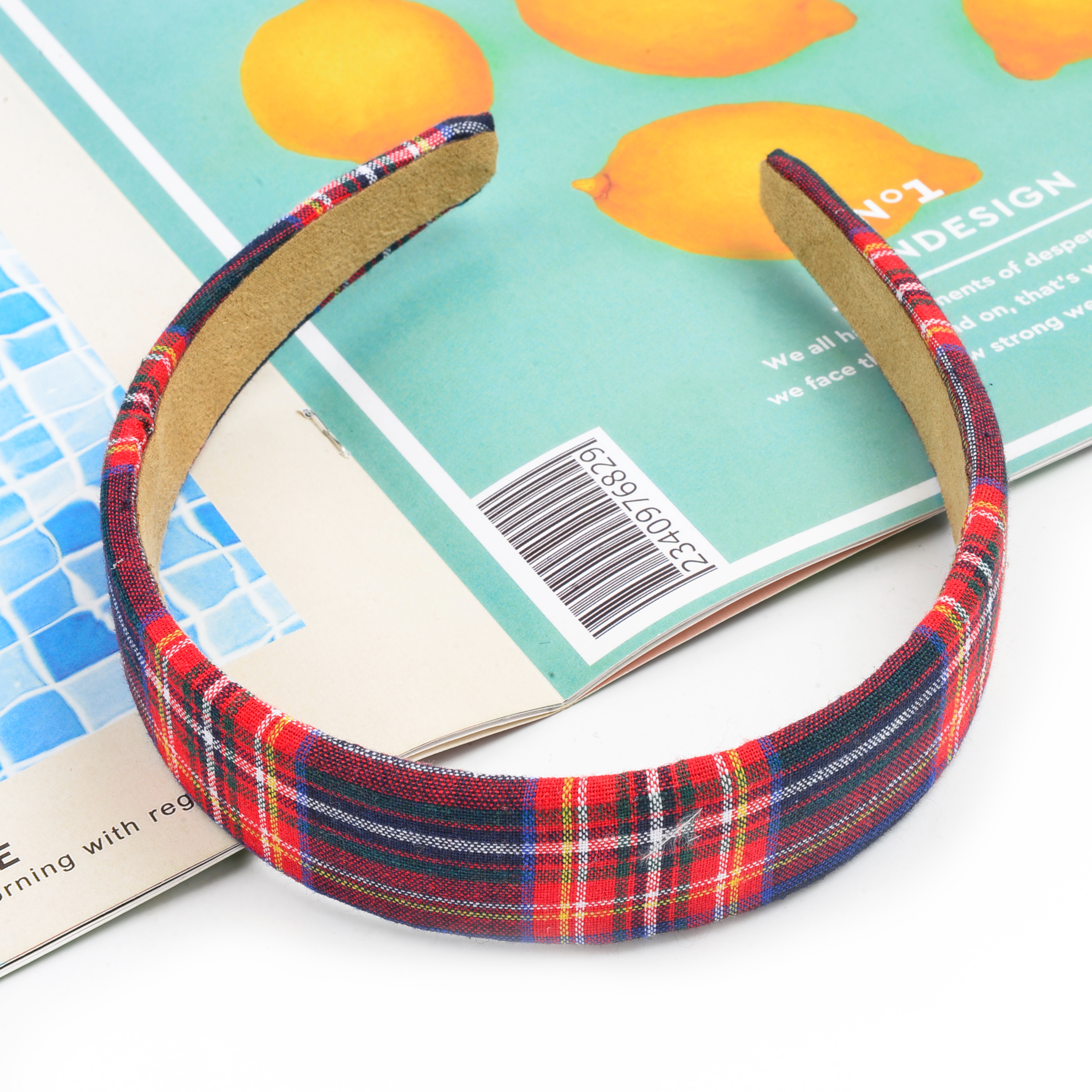 Retro BM style girl checkered hair band, simple and versatile, school headband, hair clip for going out, Japanese and Korean hair accessories pic 3