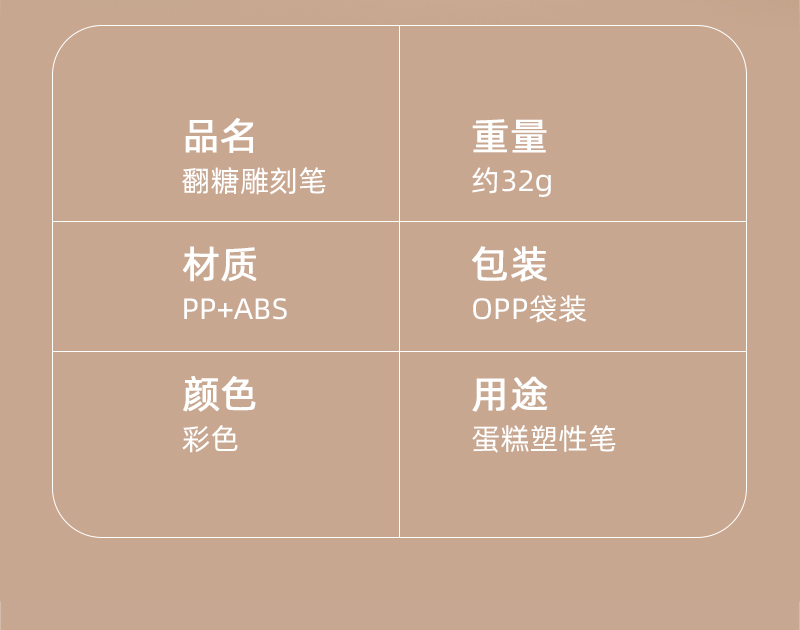 跨境雕花笔套装蛋糕翻糖雕刻组制作切割工具8pcs烘培雕刻组详情4