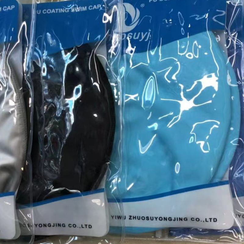 Children's mixed-color silicone swimming caps details Picture