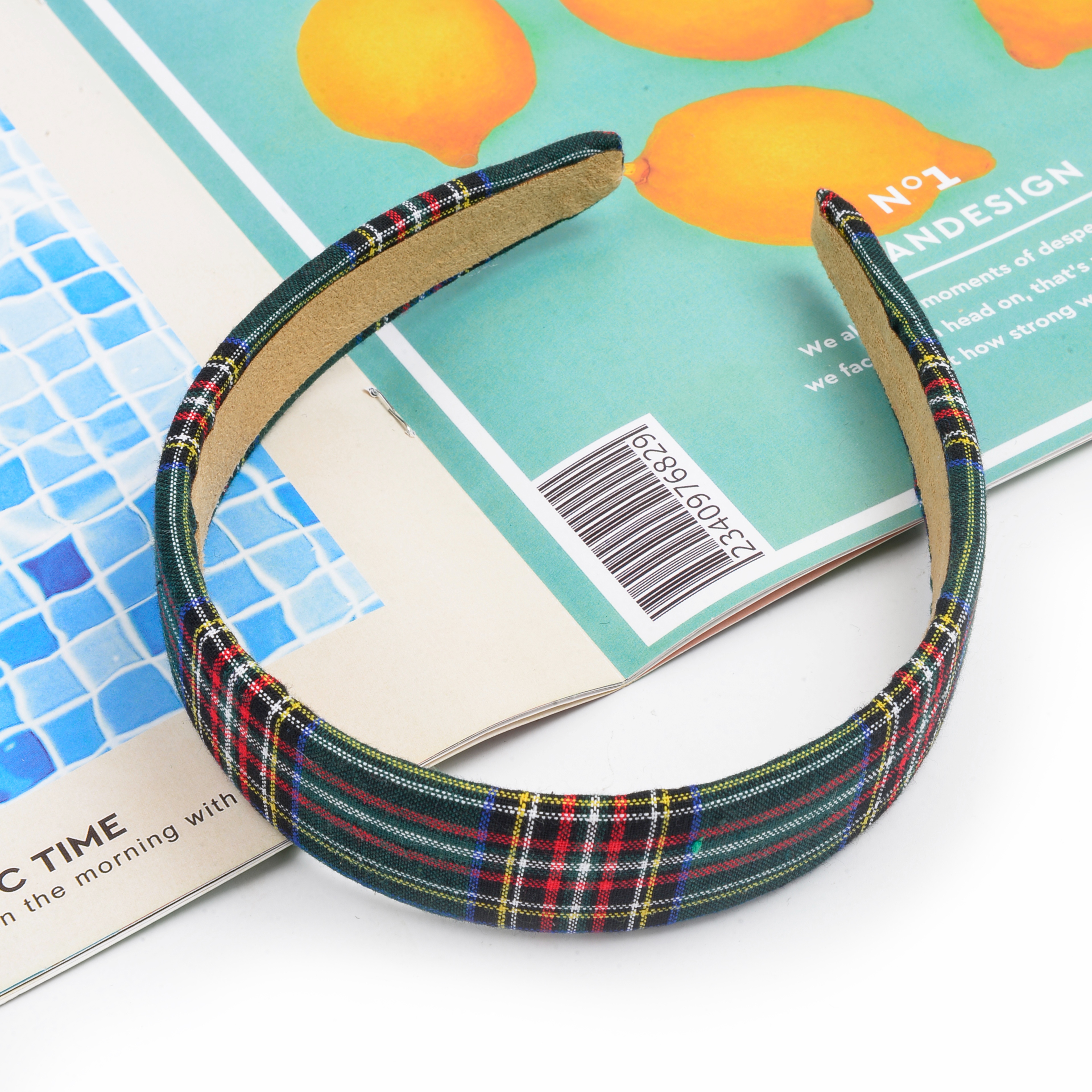 Retro BM style girl checkered hair band, simple and versatile, school headband, hair clip for going out, Japanese and Korean hair accessories pic 1