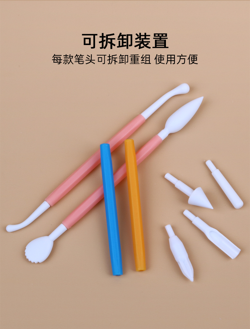 跨境雕花笔套装蛋糕翻糖雕刻组制作切割工具8pcs烘培雕刻组详情7