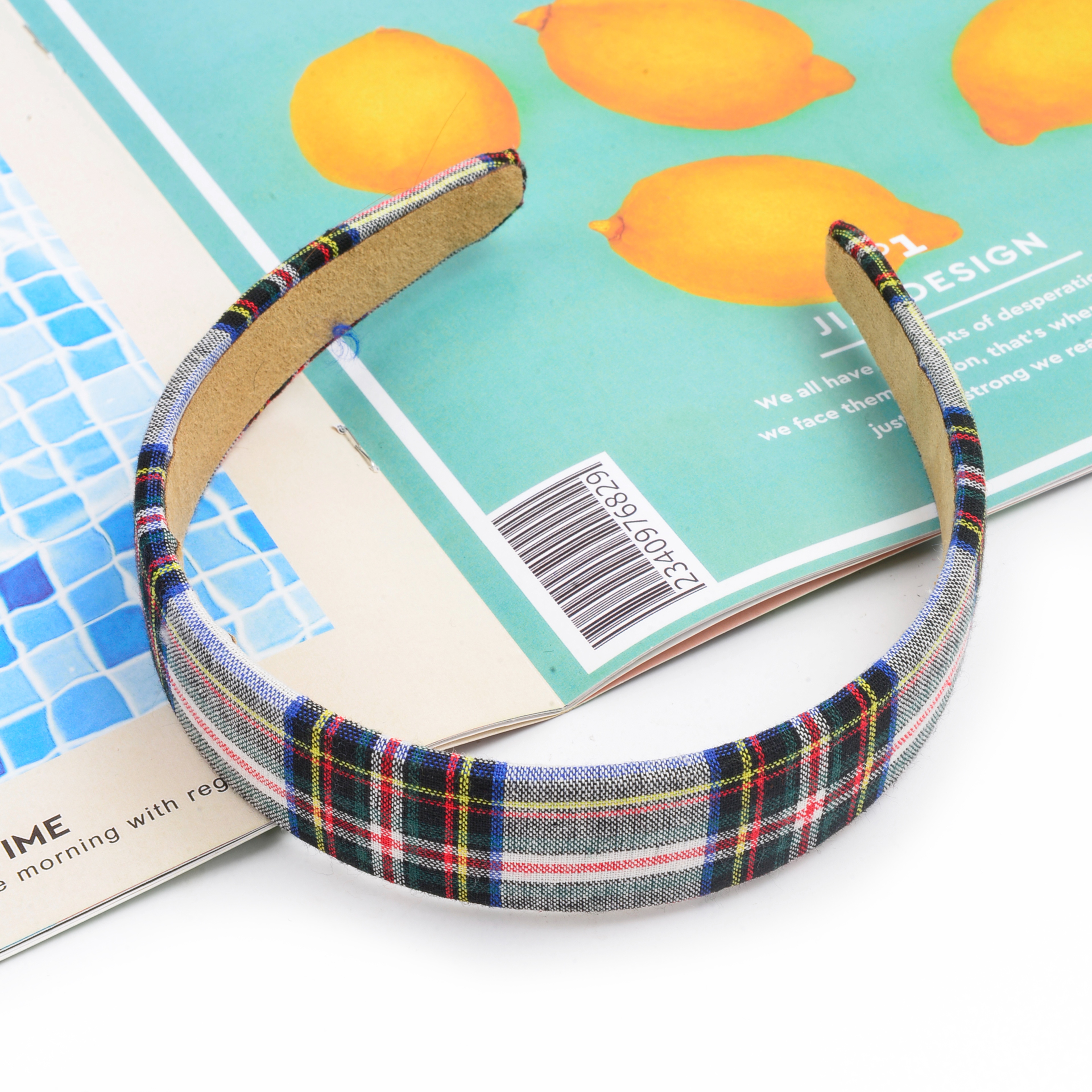 Retro BM style girl checkered hair band, simple and versatile, school headband, hair clip for going out, Japanese and Korean hair accessories pic 5