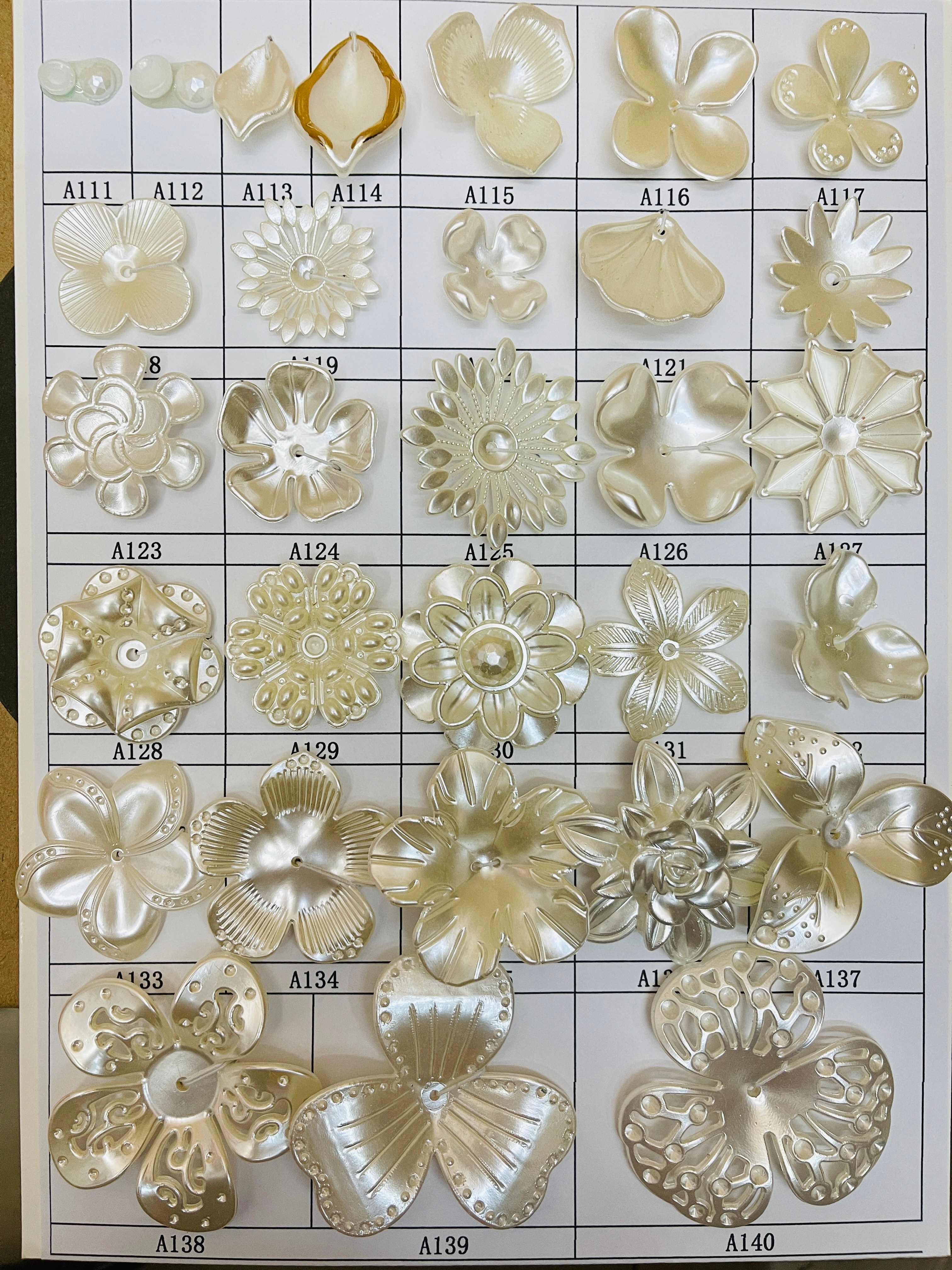 All Kinds Of Special-Shaped Flower Abs Imitation Pearl Hole Pure White Rice And White Pearl Diy Beading Batch Item Picture