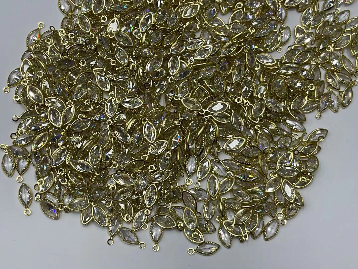 Real Zirconium Singapore Dollar Copper Manufacturers Direct Sales Network Red Diy Necklace Bracelet 4*8 Horse Eyes details Picture