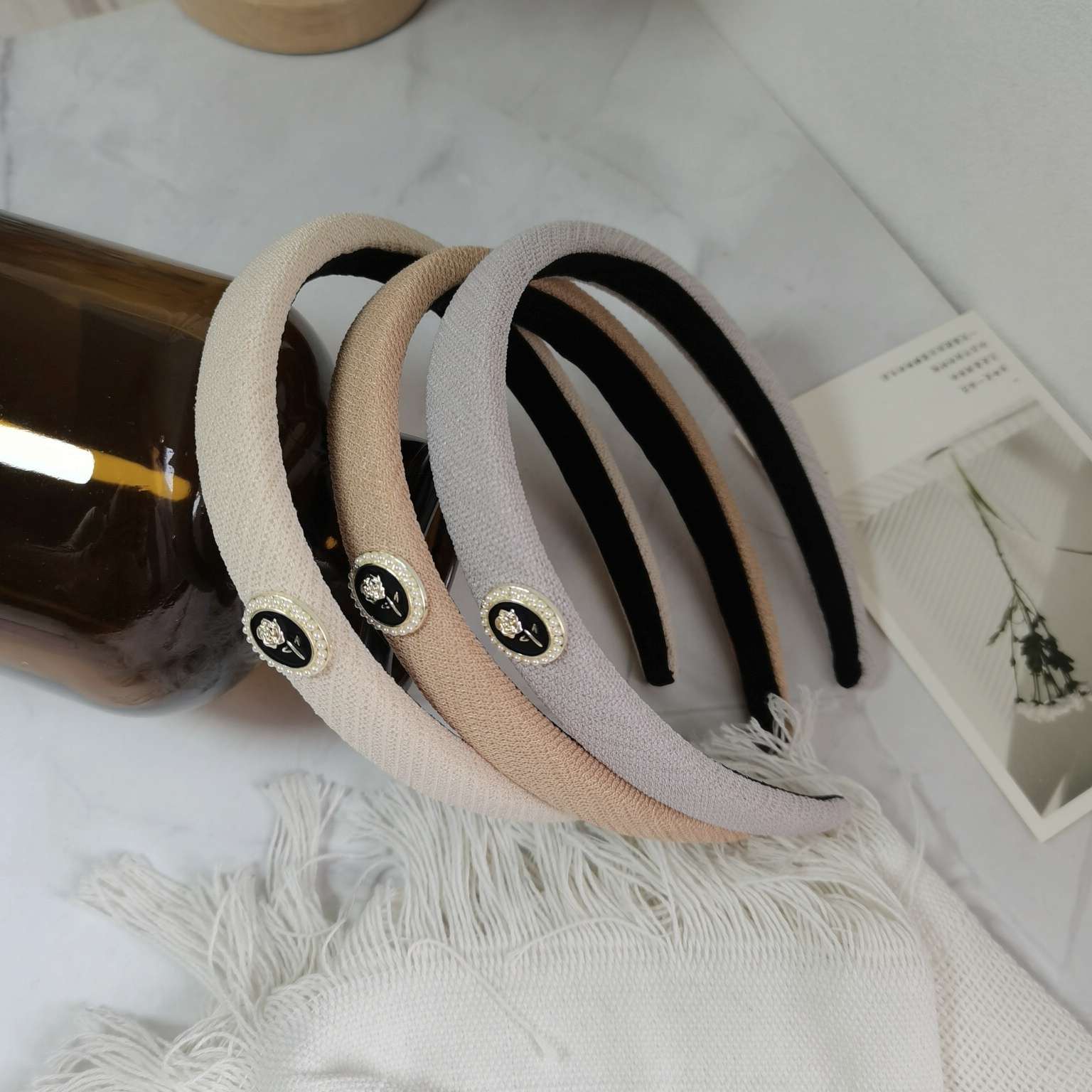 Sponge Pearl Wide Edge Headband Korean Version Of The New Increase Cranial Top Headband High-Grade Sense Fashion Headband