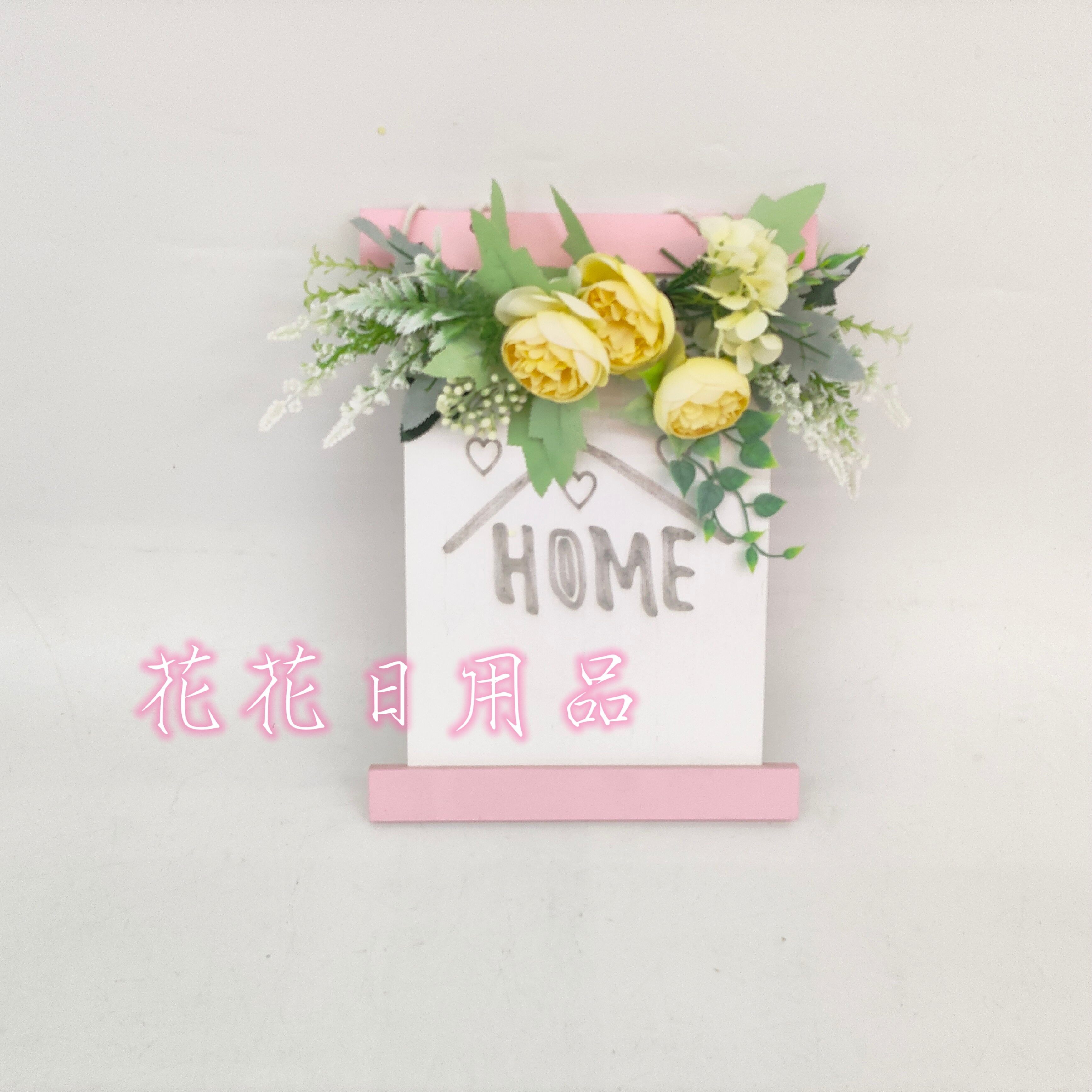 仿真花假花盆景壁挂木头盒大茶花苞摆件装饰品详情3