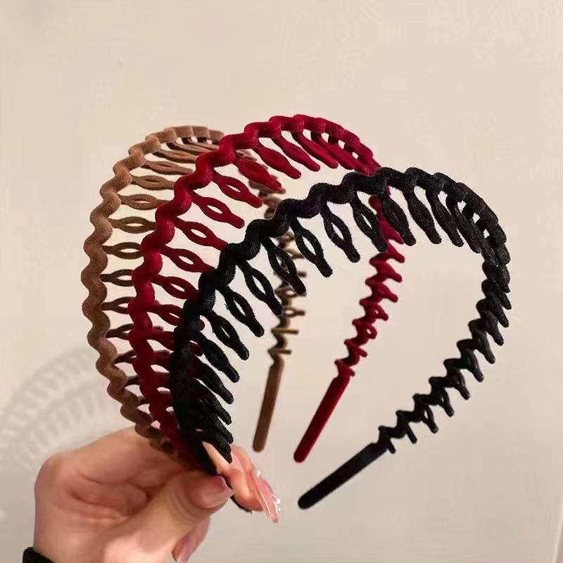 Simple flocking wavy comb head band with teeth hair accessories out of all non-slip hair card special thumbnail