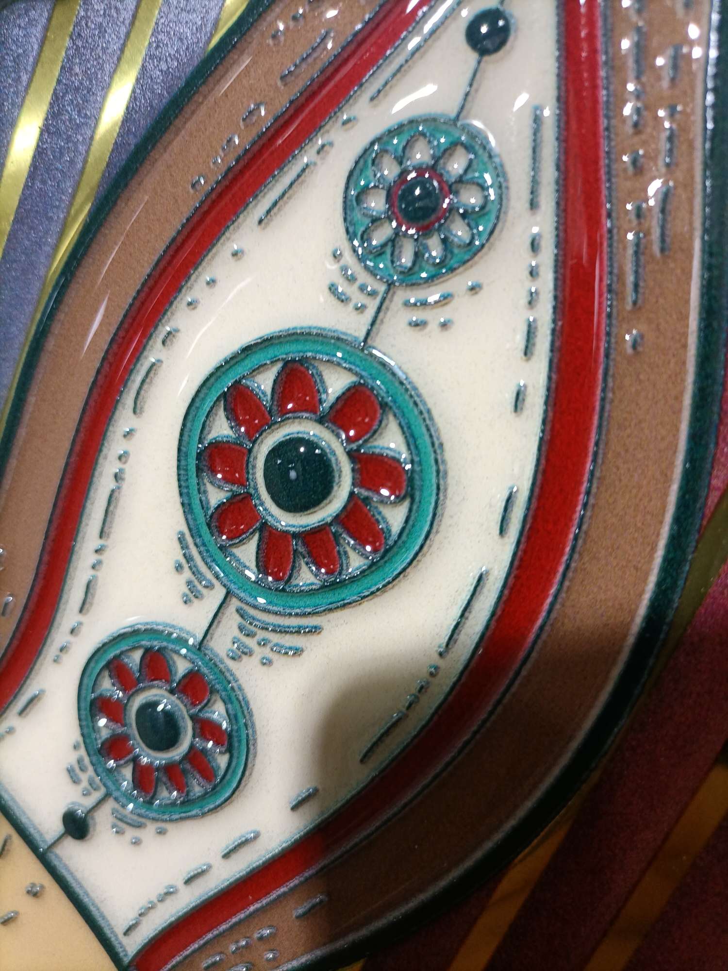 100*100 Glaze Relief Seven-Color Fulu Craft Decorative Painting Selection Of Special Metal Aluminum Plate Carefully Made Natural Embossing Process Technology To Show Luxury Specification drawing