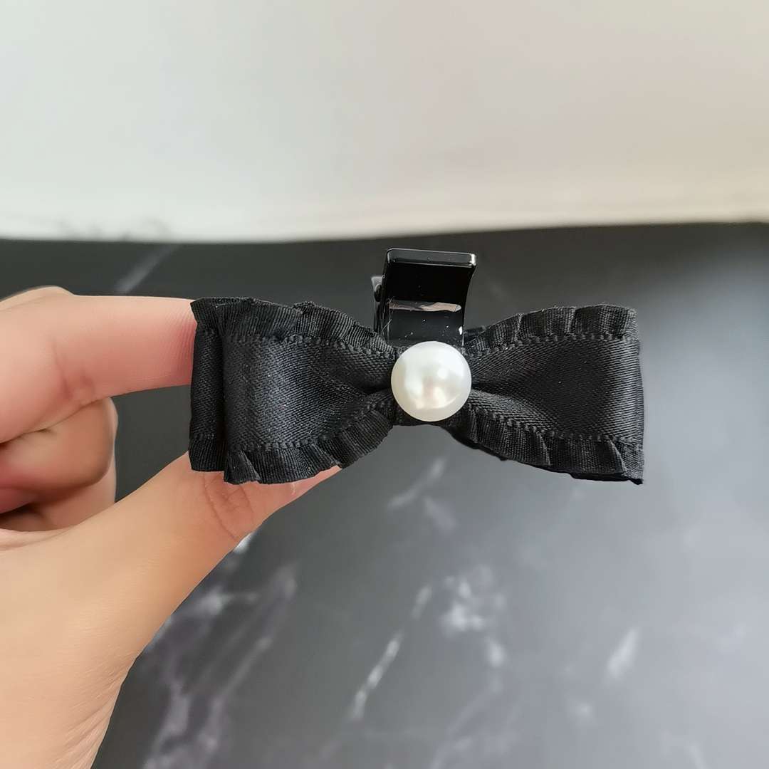 Bow Pearl Double Layer Simple Fashion Grab Bangs With Korean Version Accessories Side Clip Specification drawing